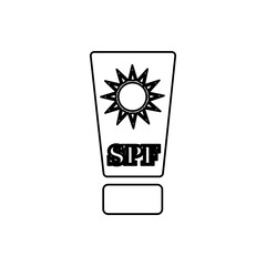 sun cream icon on a white background, vector illustration