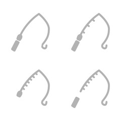 fishing rod icon on a white background, vector illustration