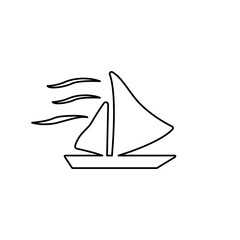 ship icon, sailboat, vector illustration