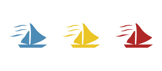 ship icon, sailboat, vector illustration