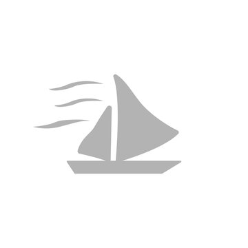 ship icon, sailboat, vector illustration