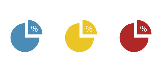 percentage pie chart icon, on a white background, vector illustration
