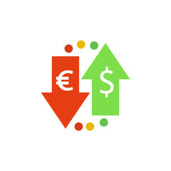 currency exchange icon on a white background, vector illustration