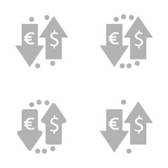 currency exchange icon on a white background, vector illustration