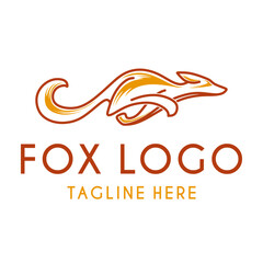fox logo. jumping fox animal, vector design