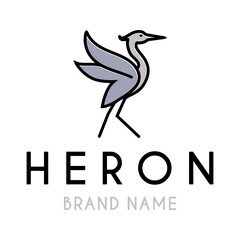 herons vector logo. minimalist style design