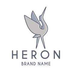 herons vector logo. minimalist style design