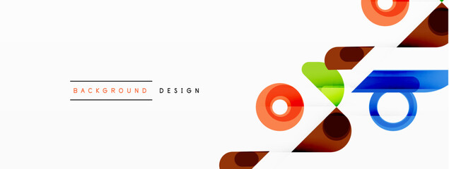 Colorful triangles and circles abstract background. Design for wallpaper, banner, background, landing page, wall art, invitation, prints, posters