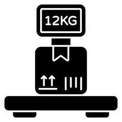 Conceptual flat design icon of parcel weighing