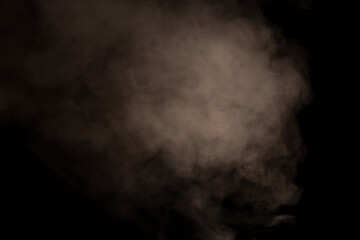 White steam on a black background.