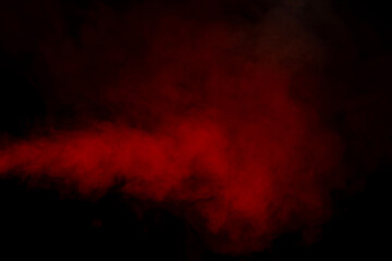 Orange and red steam on a black background.