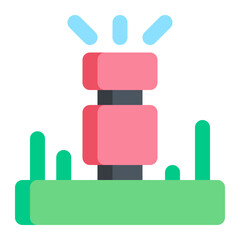 Isolated sprinkler in flat icon on white background. Farming, gardening, spring, summer