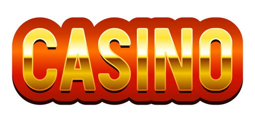 Casino. Golden inscription Casino. Vector clipart.
