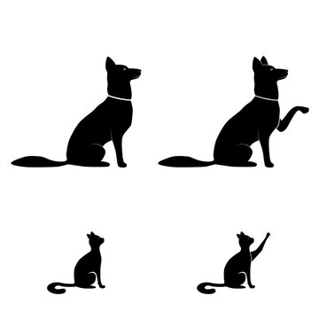 animal cat dog gives a paw vector pose