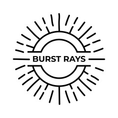 Sun burst vintage shapes, sun ray frames retro vector design elements 