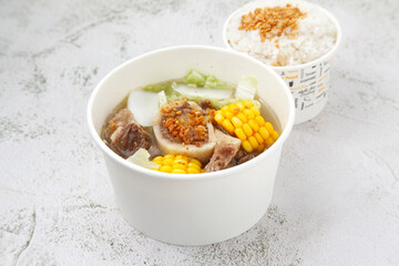 Freshly cooked Filipino food called Beef Bulalo