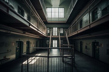 Indoor space for incarcerated individuals. Generative AI