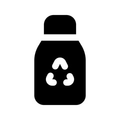 recycling bottle glyph icon