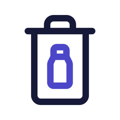 trash bin line color icon