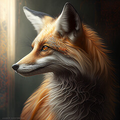 Fox looking out the window