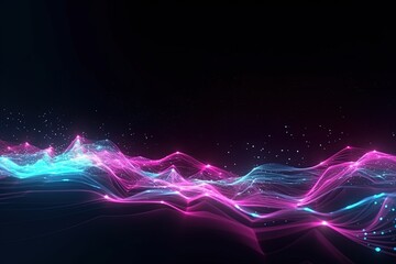 Fototapeta na wymiar abstract futuristic background with pink blue glowing neon moving high speed wave lines and bokeh lights. Data transfer concept Fantastic wallpaper, Ai Generative