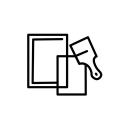 Picture frames and brush on white background