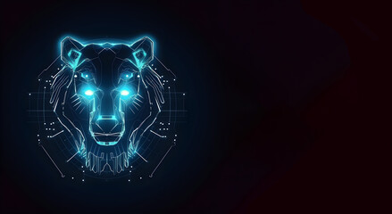 cyber bear with glowing eyes - made with AI Tool