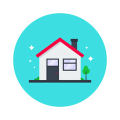 House flat icon vector private property illustration 