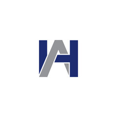 Letters AH or HA Logo Design 010