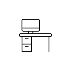Workplace icon design with white background stock illustration