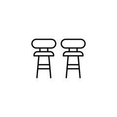 Dinning Chair icon design with white background stock illustration