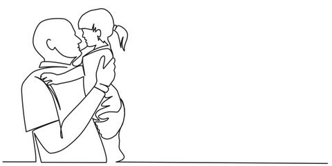 Fathers day line art style vector illustration