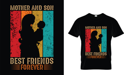 Mom and son best friends forever Mother tshirt Design