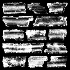 Set Dreizehn Weiße Stempel Wellpappe