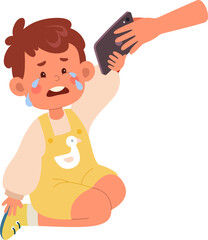 Child Boy Crying Giving Tablet