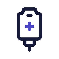 Fototapeta premium blood bag line color icon