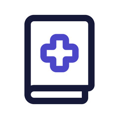 Fototapeta premium medical book line color icon