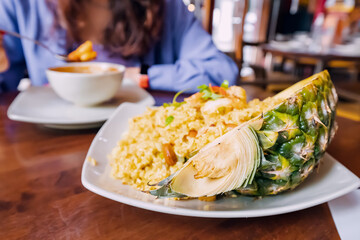 This Thai dish is a colorful explosion of flavors that will transport you straight to a tropical paradise. Fragrant rice is perfectly cooked, while the juicy pineapple adds a burst of tropical flavor