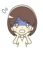 悲壮感漂う女性のイラスト