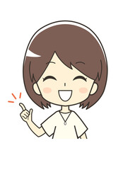 提案する女性のイラスト