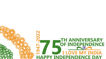 Indian Independence day message eco word made from grass