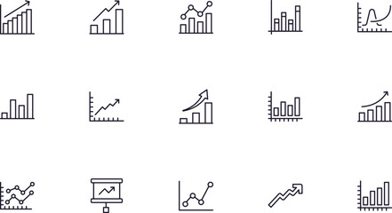 Collection of modern growth outline icons. Set of modern illustrations for mobile apps, web sites, flyers, banners etc isolated on white background. Premium quality signs.