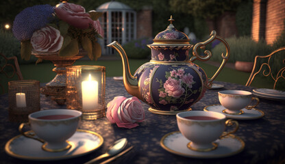 Afternoon tea and cakes in the garden