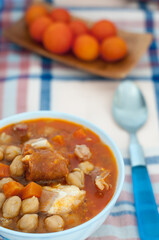 Savor the Spanish Countryside: A Hearty Bowl of Chickpea Stew with Chorizo and Aromatic Spices