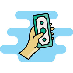 Pay Cash icon stock illustration.