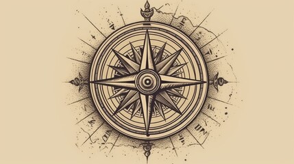  Compass with a vintage design, symbolizing navigation and exploration, generative ai