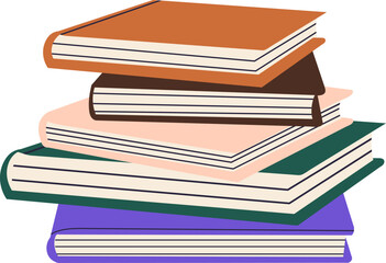 stack of books in doodle style isolated vector