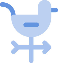 Weather vane in flat icon