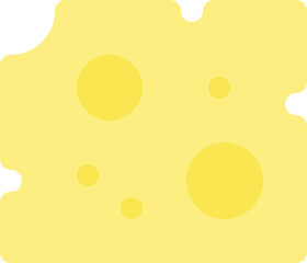 Slice of cheese in flat icon