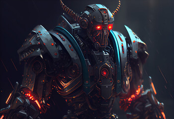 Fototapeta premium Artificial Intelligence, Robot, Future, Technological 3d Rendering, Background, AI, created with Generative AI Technology